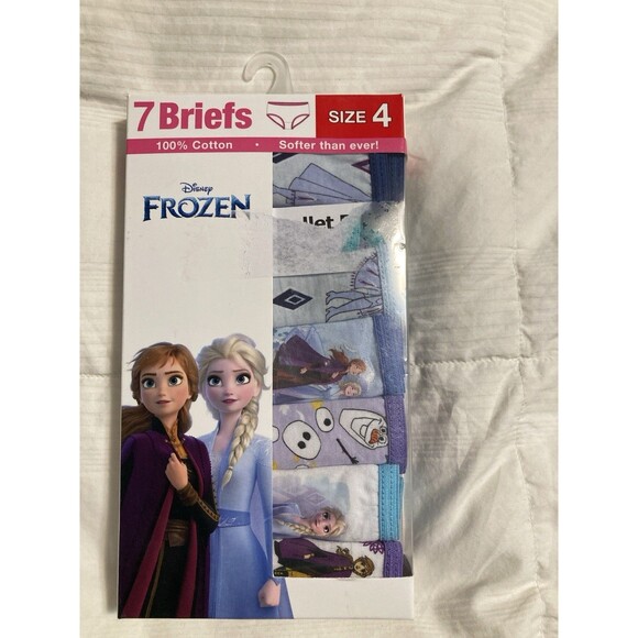 Disney Frozen Panties, 7 Pack Girls Size 4 Briefs New - Picture 1 of 3
